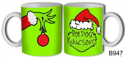 Bögre 3 dl - Zöld Manós Bögre – Karácsonyi Ajándék