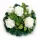 Sírkoszorú, fehér selyemvirágos – 25 cm (5 virág)