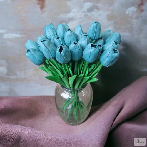 Gumi tulipán (zöldes kék) újdonság!