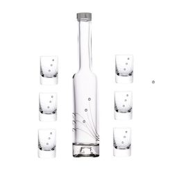   Pohár és üveg röviditalos, Swarovski dísszel 30 ml, 200 ml S/7