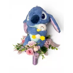 Ovis ballagó plüss csokor-45 cm Stitch csokor virágokkal