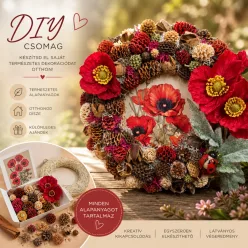 Nyári dekoráció – Pipacsmező kopogtató – Csináld magad koszorú – DIY – nyári dekoráció 