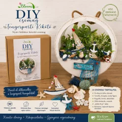Tengerparti Kikötő DIY csomag, amelyből vitorlásos, horgonyos nyári faldekor készíthető