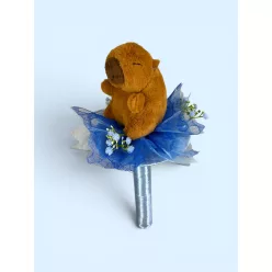 Ovis ballagó plüss csokor- Kék csokor Capybarával (32cm)