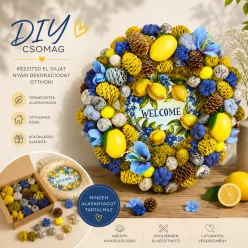 Nyári dekoráció – Spanyol citrus – Vidám welcome – Csináld magad koszorú – DIY – nyári dekoráció 