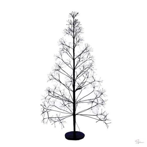 Fa karácsonyfa formájú, 1500 LED világítással, melegfehér, elektromos, mûanyag, 150 cm, fekete, SSS