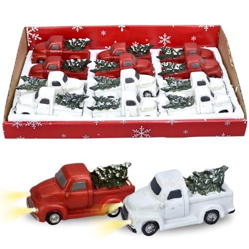 Vintage pick up fenyőfával világítós vegyes színek 12db/doboz - OKOSÁR!