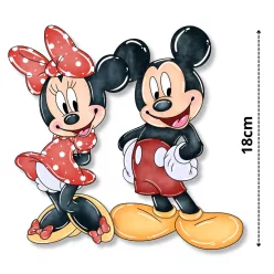   Nyomtatott dekorkarton - Mickey és Minnie - piros 18cm 2db/csomag