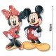 Nyomtatott dekorkarton - Mickey és Minnie - piros 18cm 2db/csomag