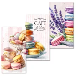 Nyomtatott fa tábla  - Macaronos táblák 3db/csomag