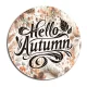 Nyomtatott fa tábla koszorú közép - Hello Autumn 11,8cm
