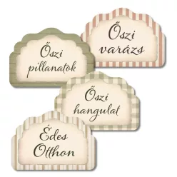   Nyomtatott dekorkarton - Őszi  pasztell fodros táblák 4db/csomag