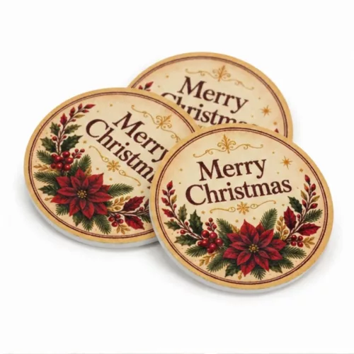 Nyomtatott fa tábla - Merry Christmas tábla 3db/csomag