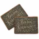 Nyomtatott fa tábla - Vintage Boldog Karácsonyt tábla - zöld 2db/csomag