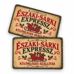   Nyomtatott fa tábla - Vintage karácsonyi tábla - Északi sark.. 2db/csomag