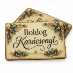 Nyomtatott fa tábla - Boldog Karácsonyt tábla 2db/csomag