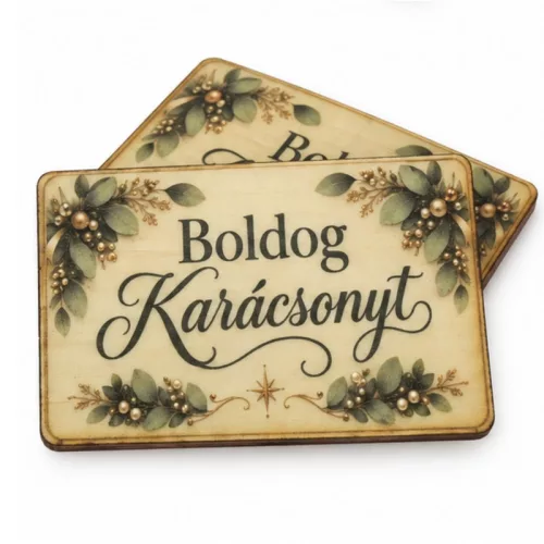 Nyomtatott fa tábla - Boldog Karácsonyt tábla 2db/csomag