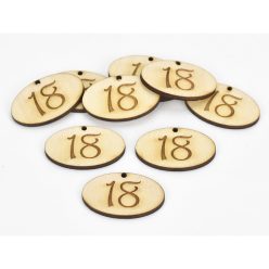   Natúr fa - Évfordulós gravírozott ovál táblák 10db/csomag