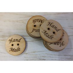 Natúr fa - "Hand made " gomb 3cm 10db/csomag
