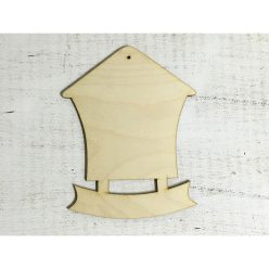 Natúr fa - Házikó szalaggal 18cm