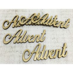 Natúr fa - "Advent" felirat 9,5cm 5db/csomag