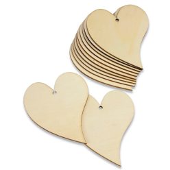 Natúr fa - Francia szív 8x10cm 12db/csomag