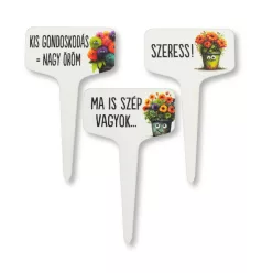   Fa beszúros tábla nyomtatott - Cserepes virágokhoz II. 3db/csomag