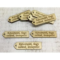   Natúr fa -"Köszönjük, hogy..." hosszú scrapbook tábla 10db/csomag