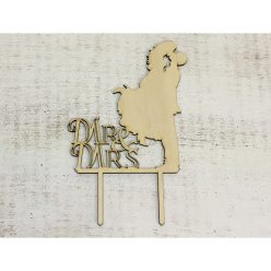   Natúr fa - Tortadísz csókos pár "MR & MRS" 18,5cm