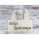Natúr fa - "Békés  Karácsonyt"  ajtódísz 24cm