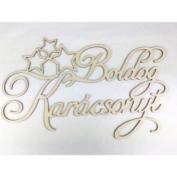   Natúr fa - "Boldog Karácsonyt" nagy íves 48x28cm