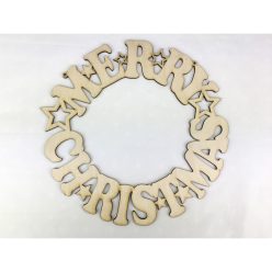 Natúr fa - "Merry Christmas" koszorú 25cm