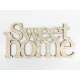 Natúr fa - "Sweet home" felirat koszorúra 11,5x20cm