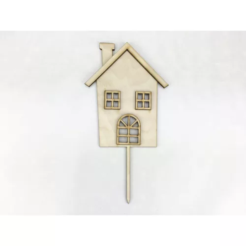 Natúr fa - Beszúrós kreatív házikó 12x23cm