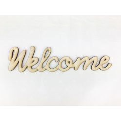   Natúr fa - "Welcome" írott felirat koszorúra 5x20cm