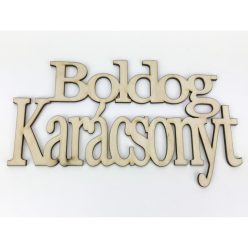   Natúr fa - "Boldog Karácsonyt" felirat koszorúra 11x20cm