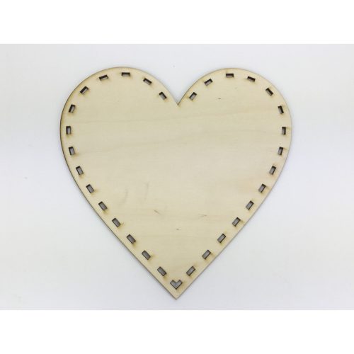 Natúr fa - Szalaggal körbefűzhető szív 20cm