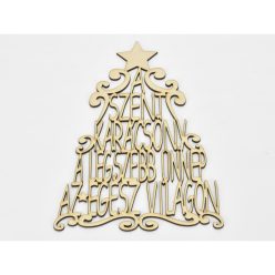   Natúr fa - "A szent karácsony..." karácsonyfa koszorúra 28cm