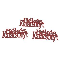   Filc - "Békés Karácsony" felirat  piros 3db/csomag
