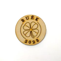 Natúr fa - " BUÉK" lóherés tallér 4,5cm