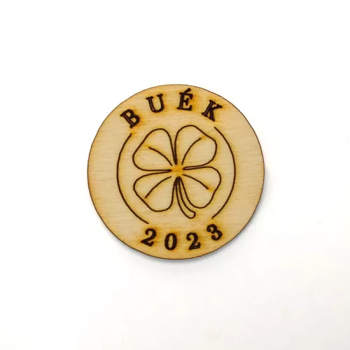 Natúr fa - " BUÉK" lóherés tallér 4,5cm