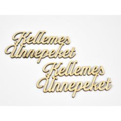   Natúr fa - "Kellemes Ünnepeket" felirat  2db/csomag