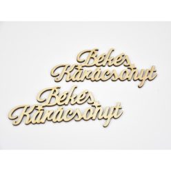   Natúr fa - "Békés Karácsonyt" felirat 2db/csomag