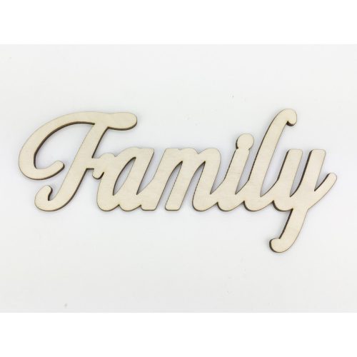 Natúr fa - "Family" felirat 9x18cm