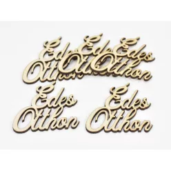   Natúr fa - "Édes Otthon" felirat 6,5x6,8cm 5db/csomag