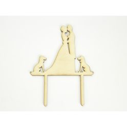 Natúr fa - Tortadísz kutyás esküvő