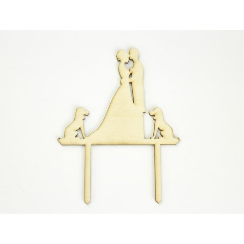 Natúr fa - Tortadísz kutyás esküvő