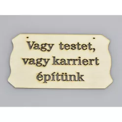   Natúr fa - "Vagy testet vagy karriert.." tábla 10,8x19,7cm