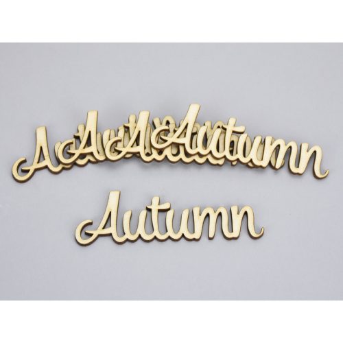 Natúr fa - "Autumn" felirat 3x10cm 5db/csomag