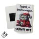 Nyomtatott dekorkarton - Morcos macska "Egyszer.." hűtőmágnes